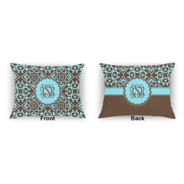 Floral  Outdoor Rectangular Throw Pillow (Front and Back)
