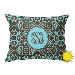 Floral Outdoor Throw Pillow (Rectangular) (Personalized)
