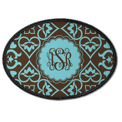 Floral Iron On Oval Patch w/ Monogram