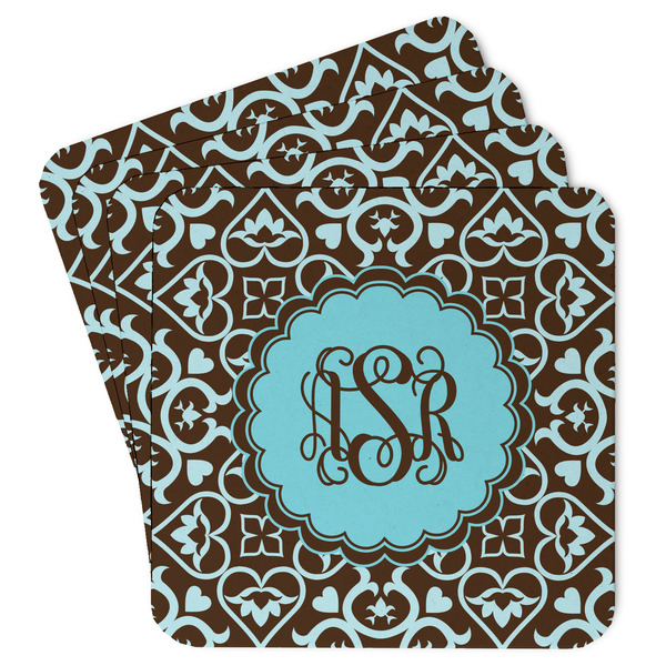 Custom Floral Paper Coasters w/ Monograms