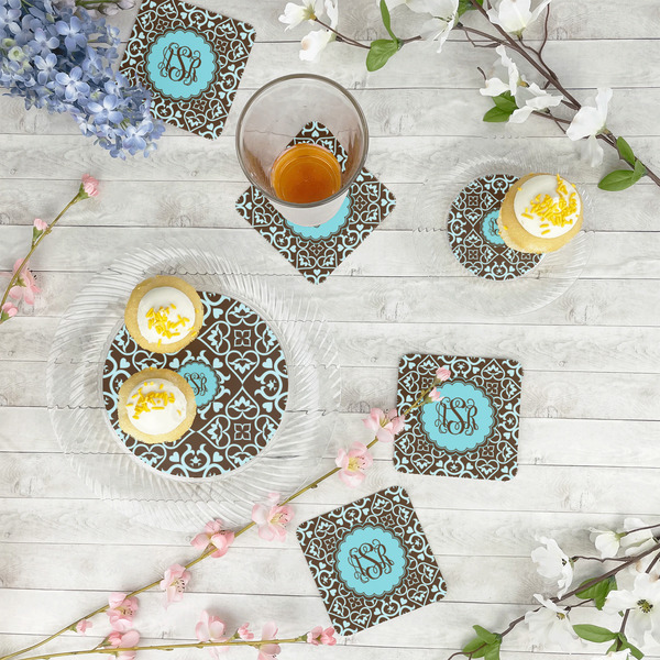 Floral Paper Coasters - In Context