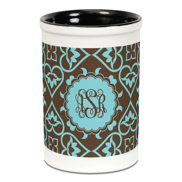 Floral Pencil Holder - Black