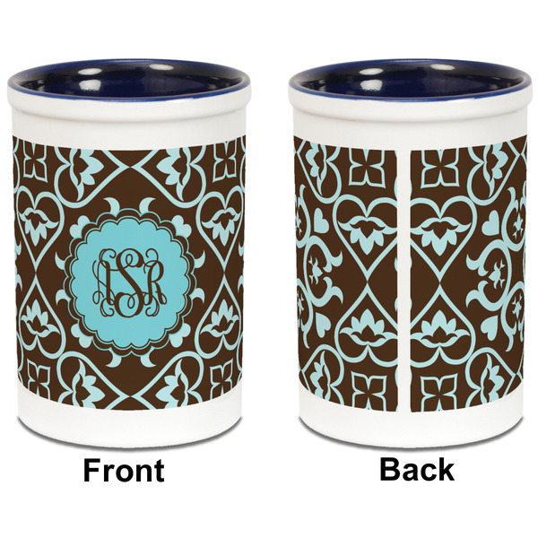 Floral Pencil Holder - Blue - approval