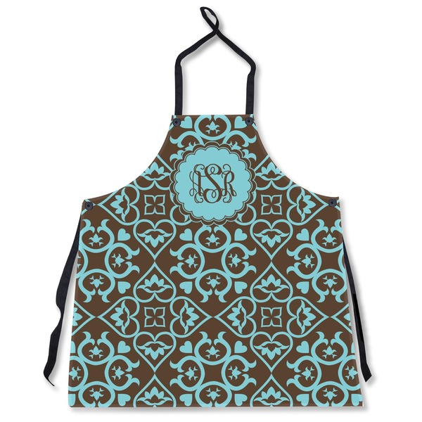 Custom Floral Apron Without Pockets w/ Monogram