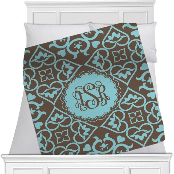 Custom Floral Minky Blanket - Twin / Full - 80"x60" - Double Sided (Personalized)