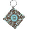 Floral Personalized Diamond Key Chain