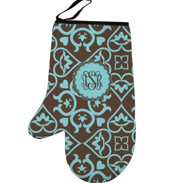 Custom Floral Left Oven Mitt (Personalized)