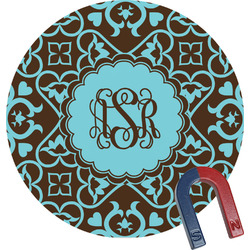Floral Round Fridge Magnet (Personalized)