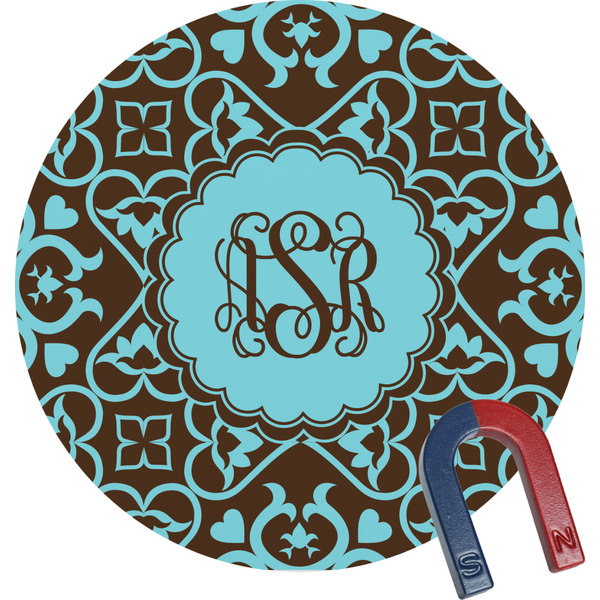 Custom Floral Round Fridge Magnet (Personalized)