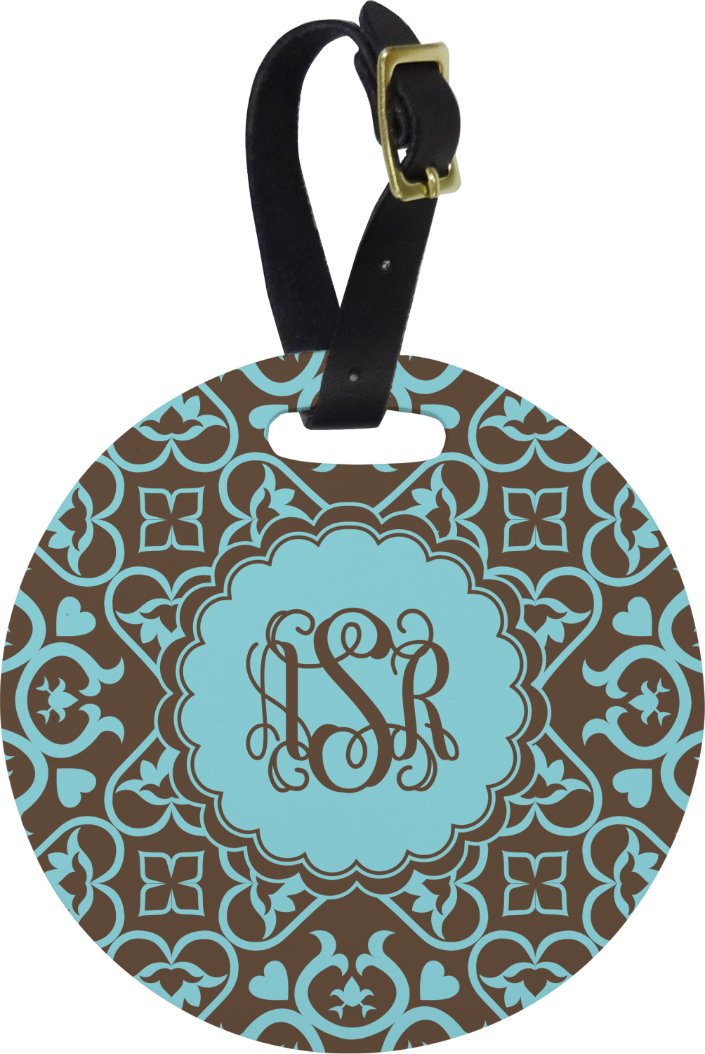 Custom Floral Plastic Luggage Tag Round (Personalized) YouCustomizeIt