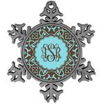 Floral Vintage Snowflake Ornament (Personalized)