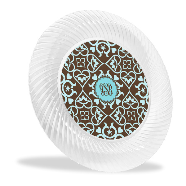 Custom Floral Plastic Party Dinner Plates - 10" (Personalized)
