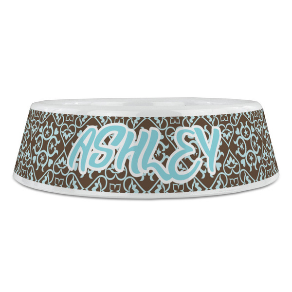 Floral Plastic Pet Bowls - Large - FRONT