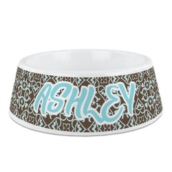 Floral Plastic Dog Bowl (Personalized)