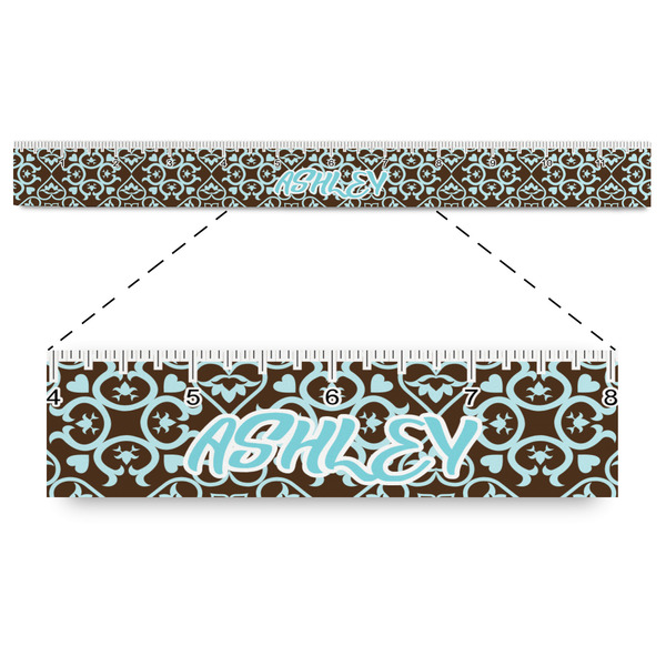 Custom Floral Plastic Ruler - 12" (Personalized)