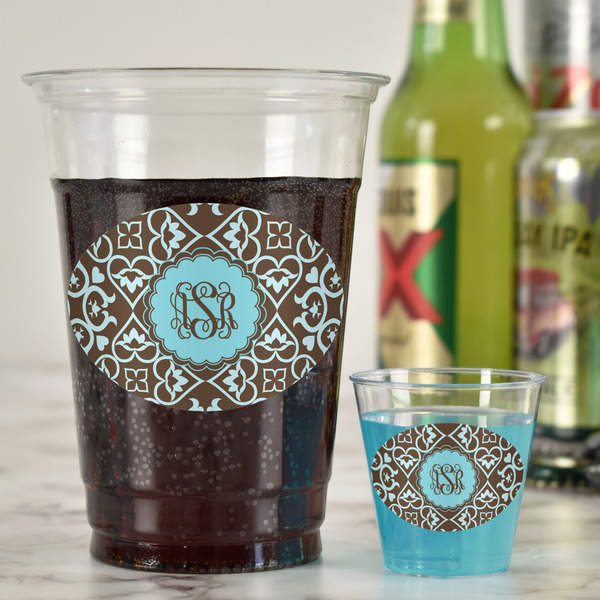 Floral Plastic Shot Glasses - In Context