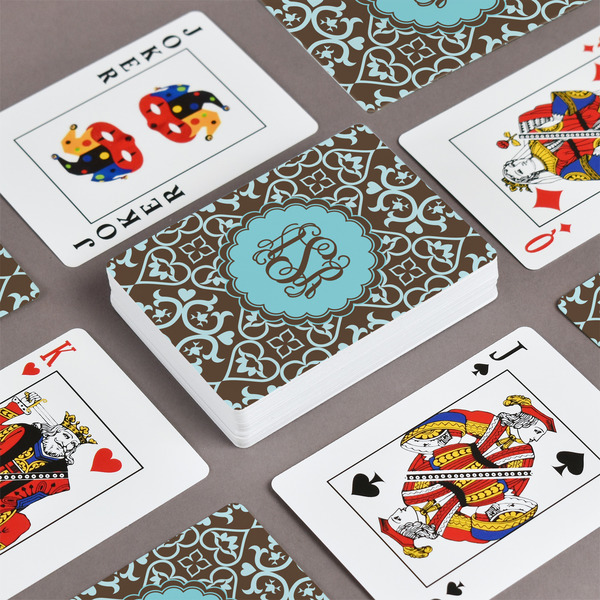 Floral Playing Cards - Front & Back View