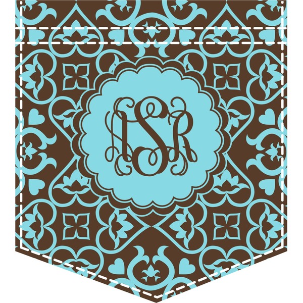 Custom Floral Iron On Faux Pocket (Personalized)