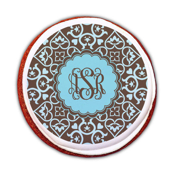 Floral Printed Icing Circle - Medium - On Cookie