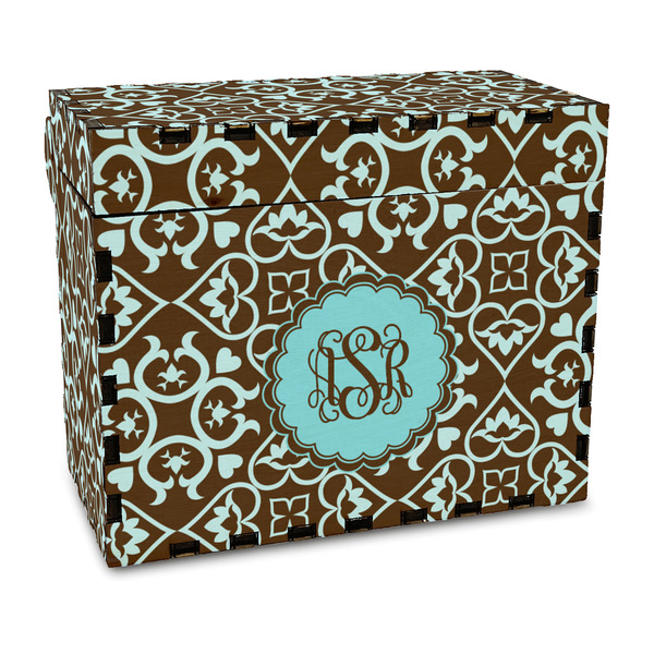 Custom Floral Wood Recipe Box - Full Color Print (Personalized)