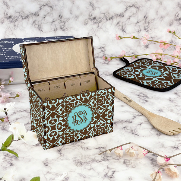 Floral Recipe Box - Full Color - In Context