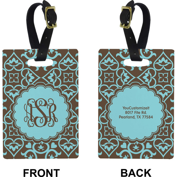 Floral Rectangle Luggage Tag (Front + Back)