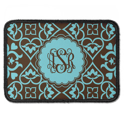 Floral Iron On Rectangle Patch w/ Monogram