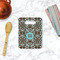 Floral Rectangle Trivet with Handle - LIFESTYLE