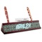 Floral Red Mahogany Nameplates with Business Card Holder - Angle