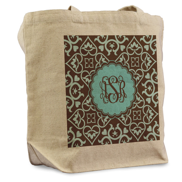 Custom Floral Reusable Cotton Grocery Bag (Personalized)