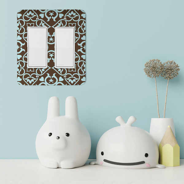 Floral Rocker Light Switch Covers - Double - IN CONTEXT