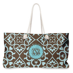 Floral Large Tote Bag with Rope Handles (Personalized)