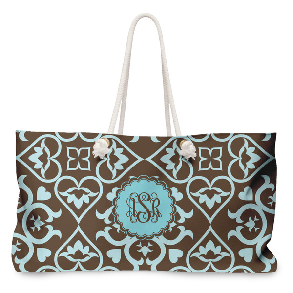 Custom Floral Large Tote Bag with Rope Handles (Personalized)