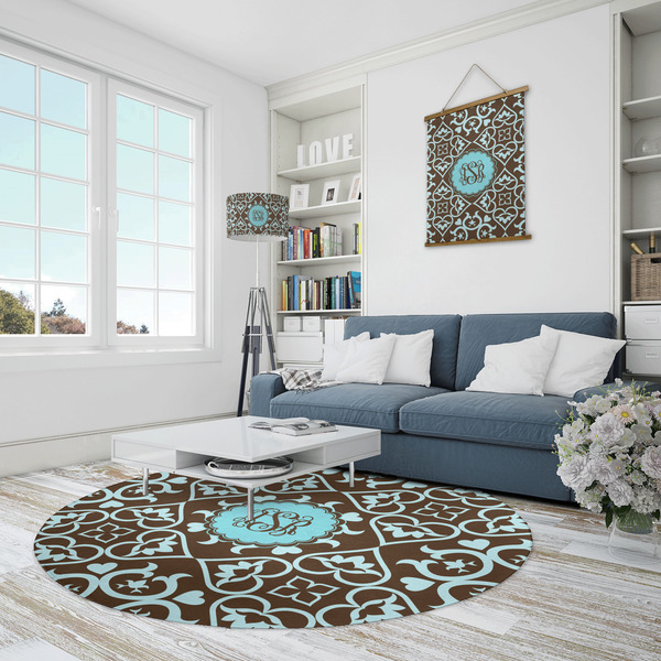 Floral Round Area Rug - IN CONTEXT