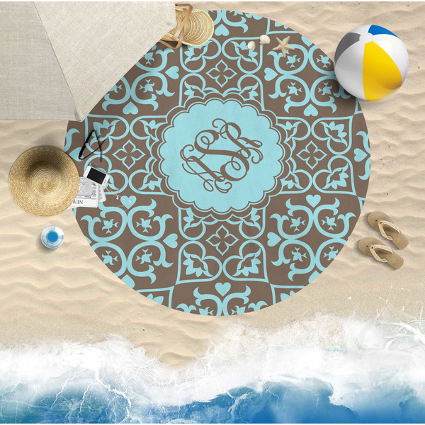 Floral Round Beach Towel Lifestyle
