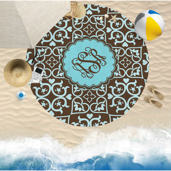 Floral Round Beach Towel Lifestyle