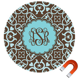 Floral Round Car Magnet - 6" (Personalized)