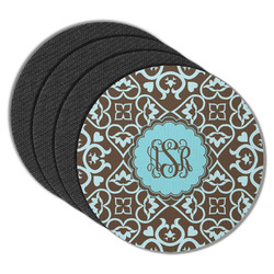 Floral Round Rubber Backed Coasters - Set of 4 (Personalized)