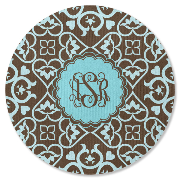 Floral Round Coaster Rubber Back - Single