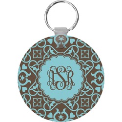 Floral Round Plastic Keychain (Personalized)
