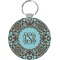 Floral Round Plastic Keychain (Personalized)