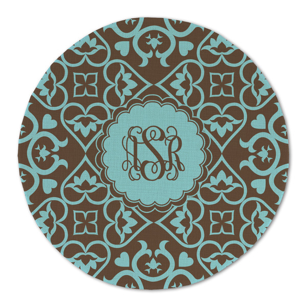 Custom Floral Round Linen Placemat (Personalized)