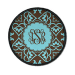 Floral Iron On Round Patch w/ Monogram