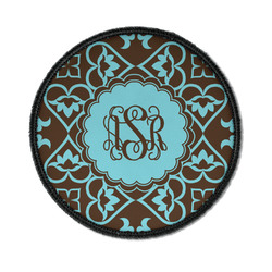 Floral Iron On Round Patch w/ Monogram