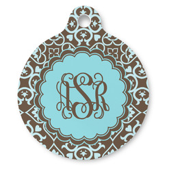 Floral Round Pet ID Tag (Personalized)