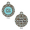 Floral Round Pet Tag - Front & Back