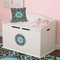 Floral Round Wall Decal on Toy Chest