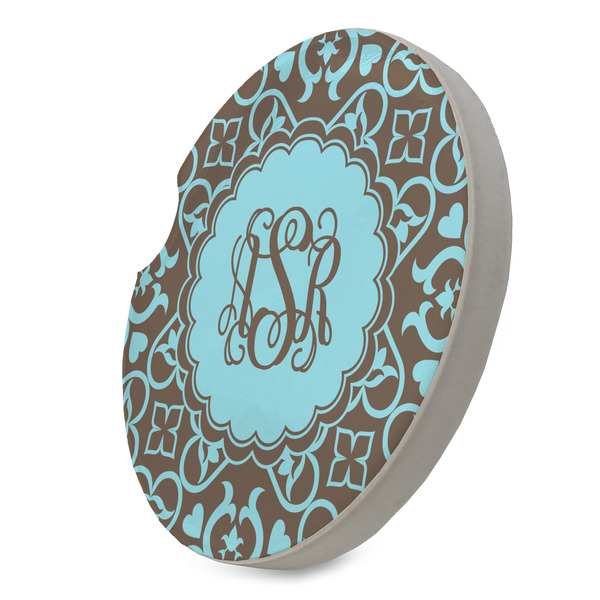 Floral Sandstone Car Coaster - STANDING ANGLE