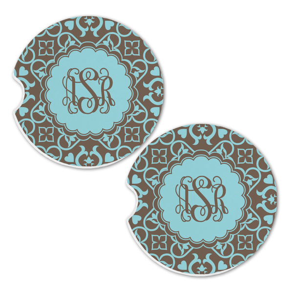 Floral Sandstone Car Coasters - Set of 2