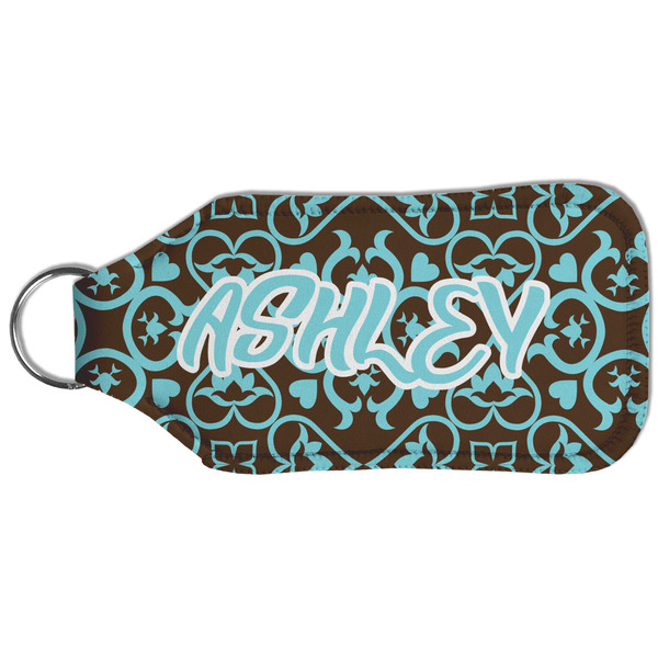 Floral Sanitizer Holder Keychain - Large (Back)